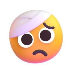 emoji avec des bandages sur la tête